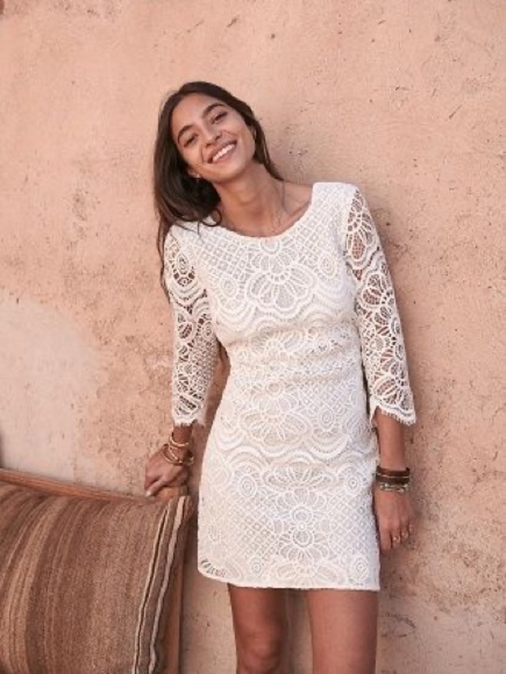 In 🔜 🆕 Sezane Sarah Crochet Ivory Dress Sz 40